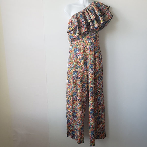 J. Crew Pants & Jumpsuits J Crew Oneshoulder Ruffle Jumpsuit In